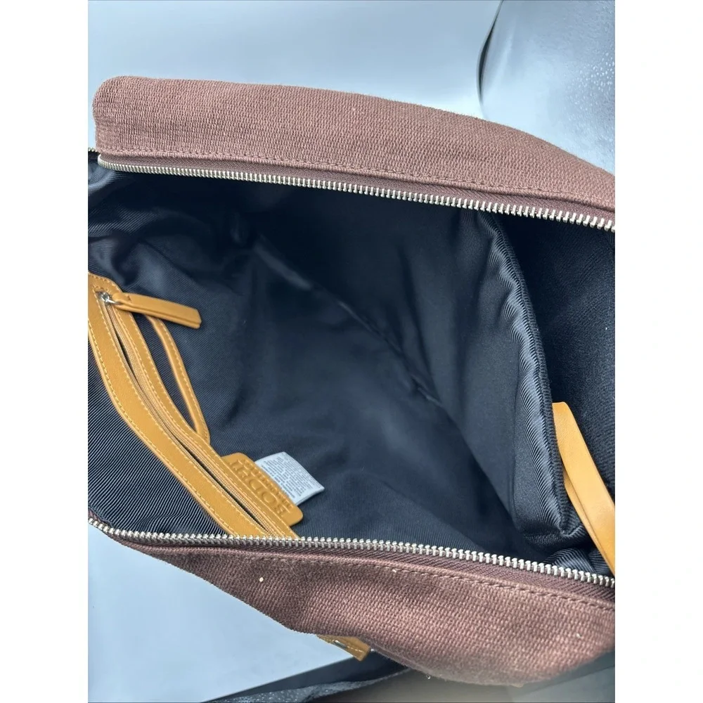 Bodhi Brown Canvas Travel Messenger Laptop Bag Leather Trim